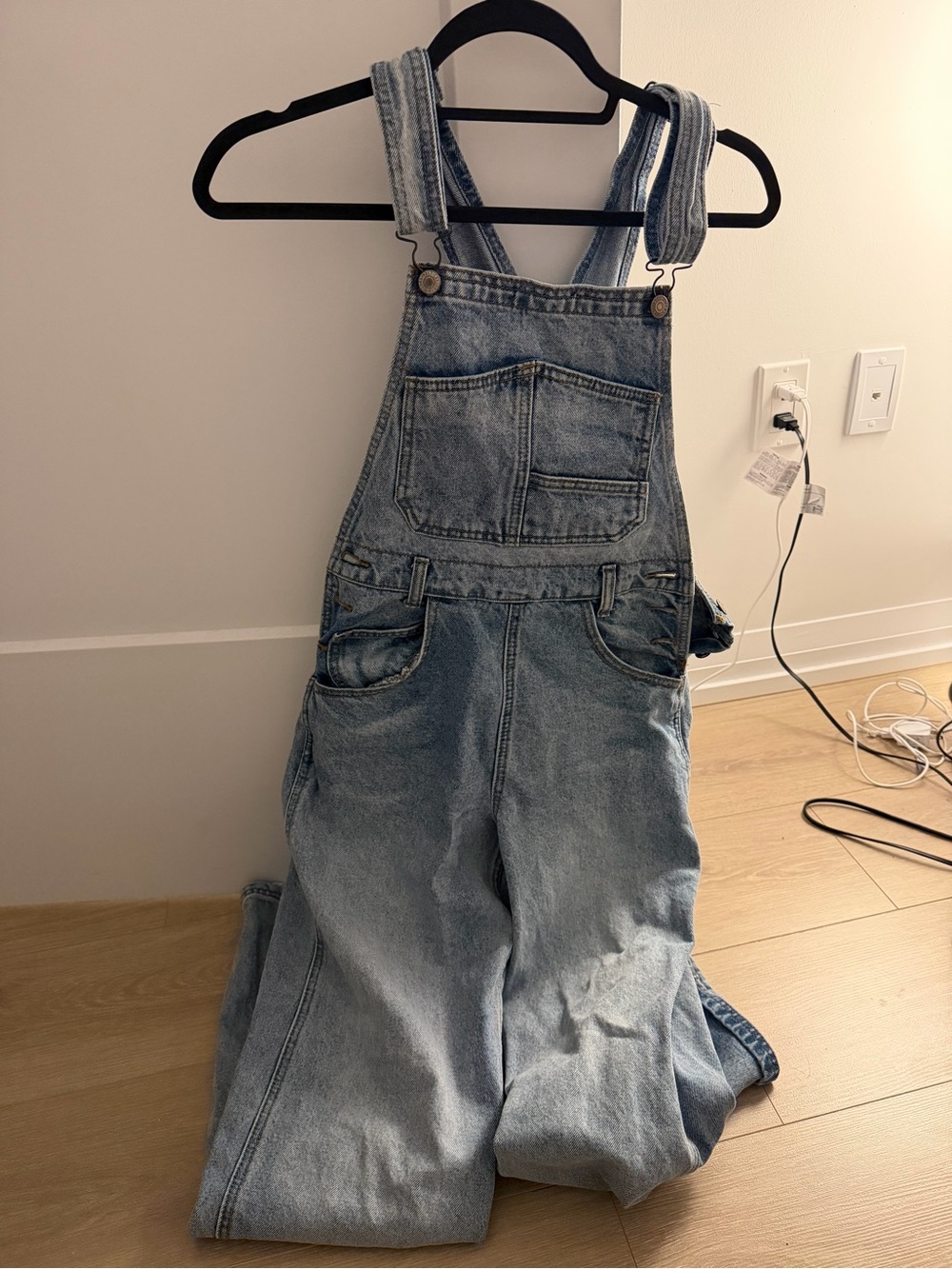 Brandy Melville Light Blue Denim Overalls - Wide Leg Bib